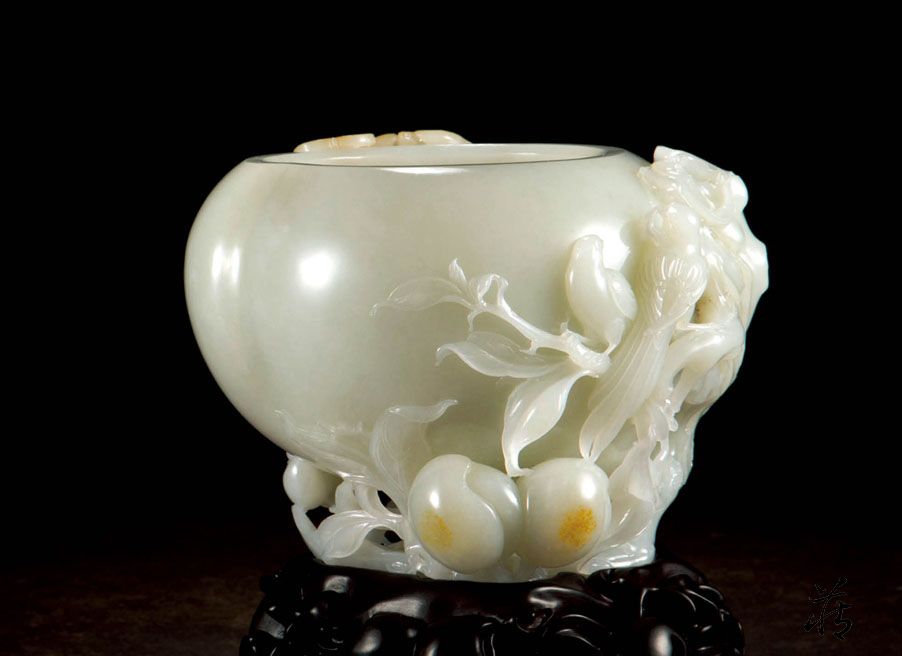 手彫り！和田玉★置物、握り石★証明書付き 中国美術06 本玉天然石 老玉和田玉 瓢箪 清時代古玉中国古美術白