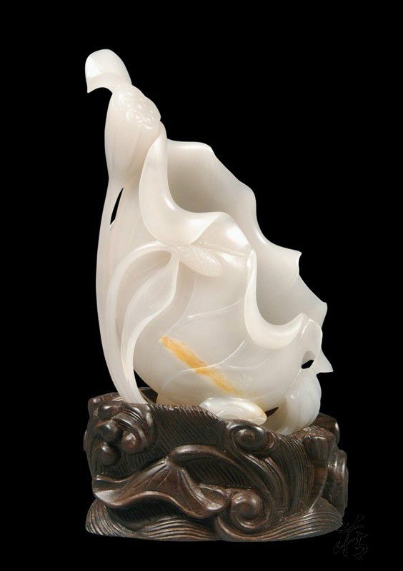 清雍正時代 清雍正時代 和田玉 猿と神丹炉和田玉彫り