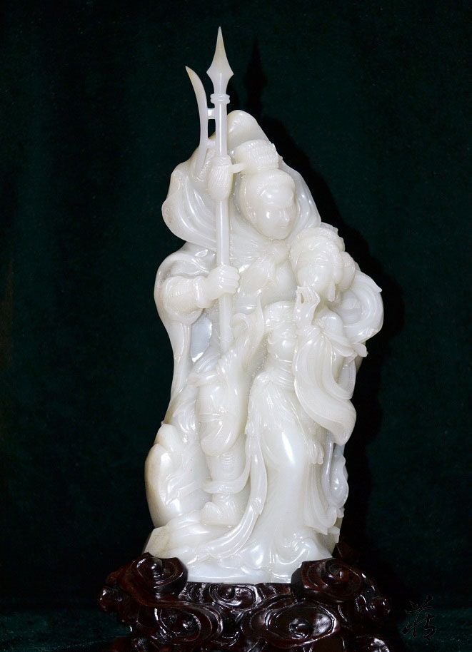 友人館藏 和田玉製 細工手彫 龍勾 年代物 置物 賞物 稀少 古玉彫 明代 和田玉 龍頭指輪 玉指 龍頭老大 龍游四方 通身