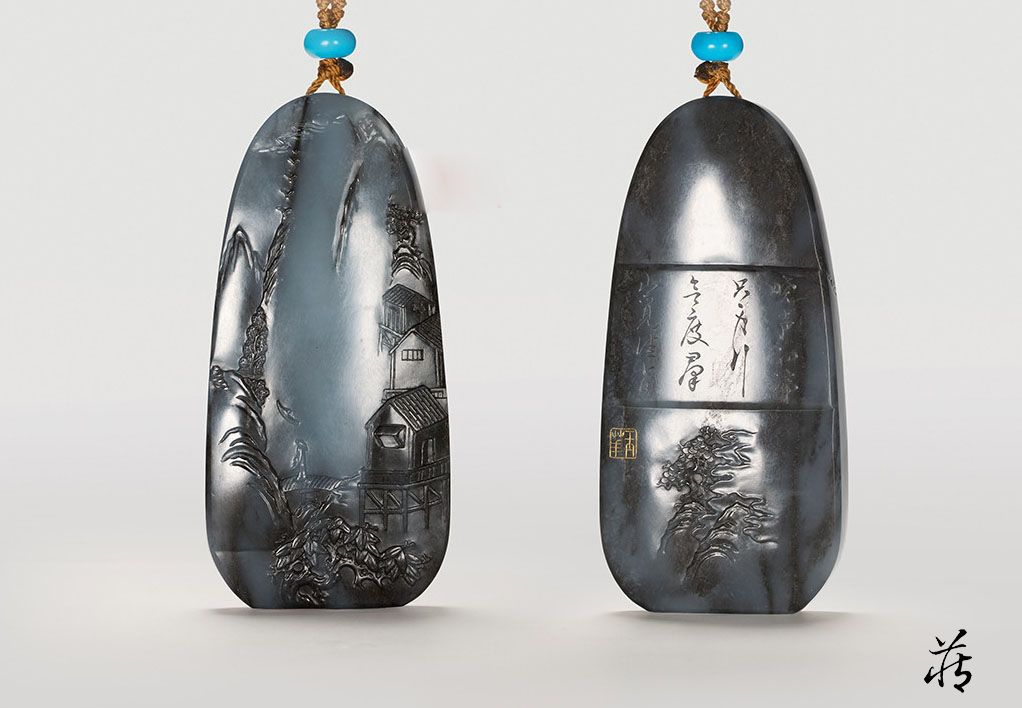 一方玉牌里的山水精神和田玉鉴定保养知识大全-藏玉网- 藏玉｜藏玉APP_