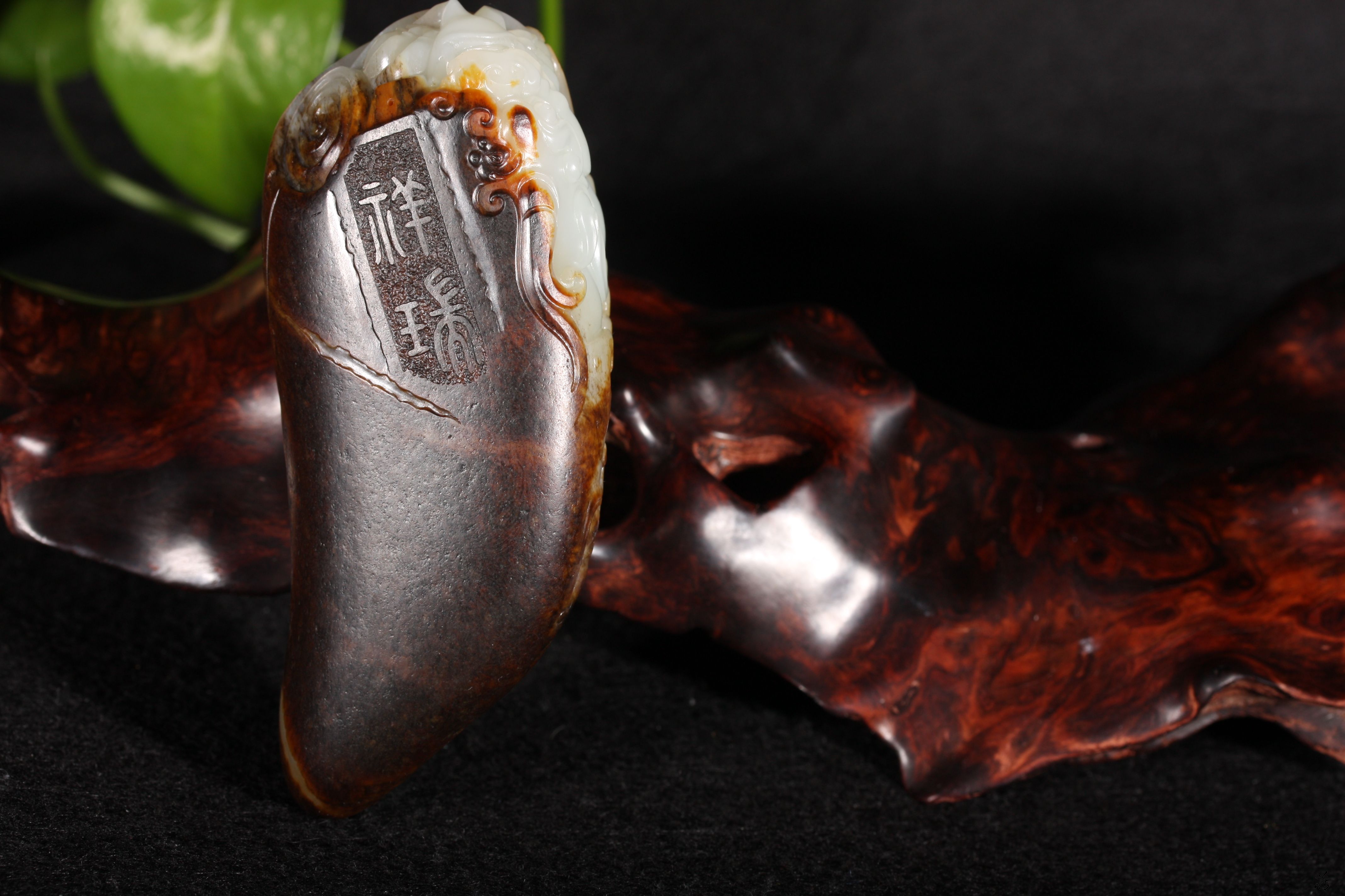 中国古美術品　清の時代　和田白玉 砡　童子如意　蘇工　53g 中国古美術品 清の時代 和田白玉 砡 童子如意 蘇工 53g 美玉