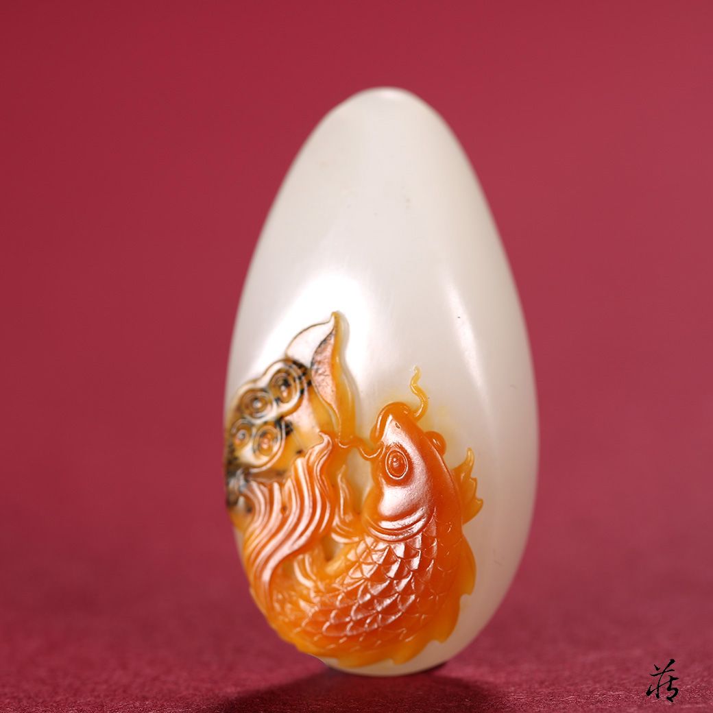 和田玉上不同的鱼，有着不同的寓意！和田玉鉴定保养知识大全-藏玉网