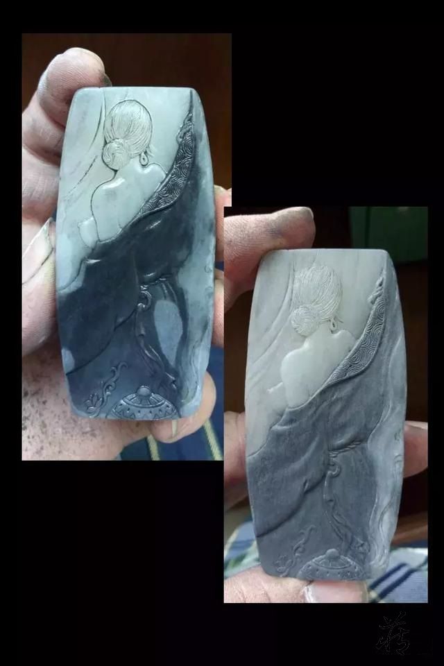 和田玉青花牌的墨色分布，还能这样雕刻和田玉鉴定保养知识大全-藏玉网