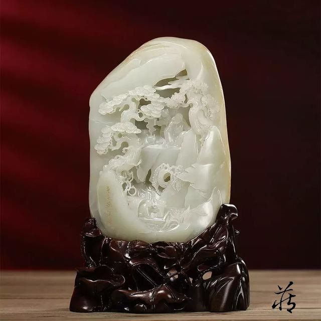 中国古玩 時代物 和田玉 子料 下山虎彫刻 翡翠 瑪瑙 琥珀 極細工毛彫