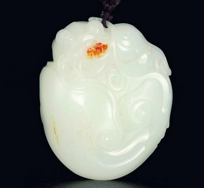 金蟾白玉挂件