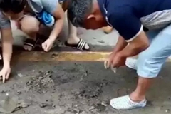 广州暴雨袭击珠宝城，市民上街挖淤泥捡珠宝
