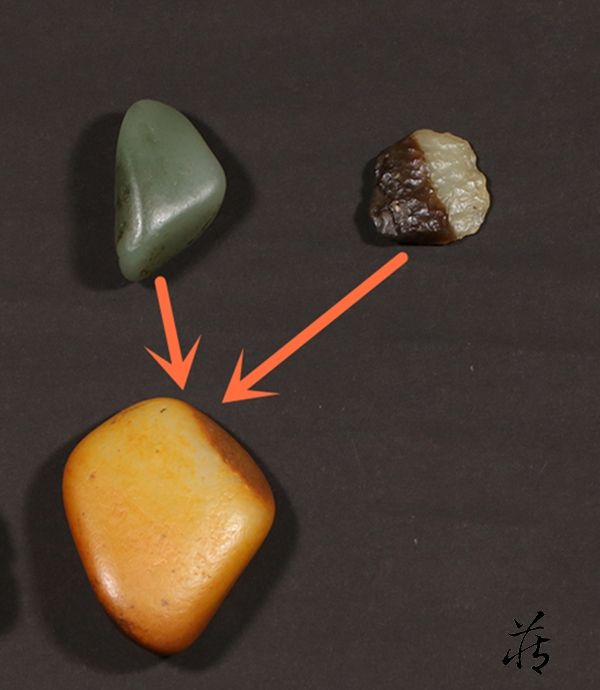 顾名思义,籽料在形成过程中,因为某种特殊原因,以前在河床上,后来又到